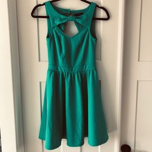 Material Girl Emerald Cutout Skater Dress